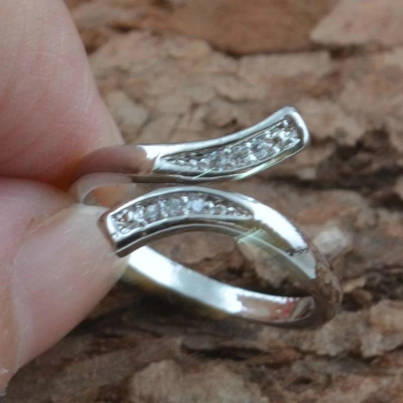 Adjustable Opening Silvey Ring - 1pc